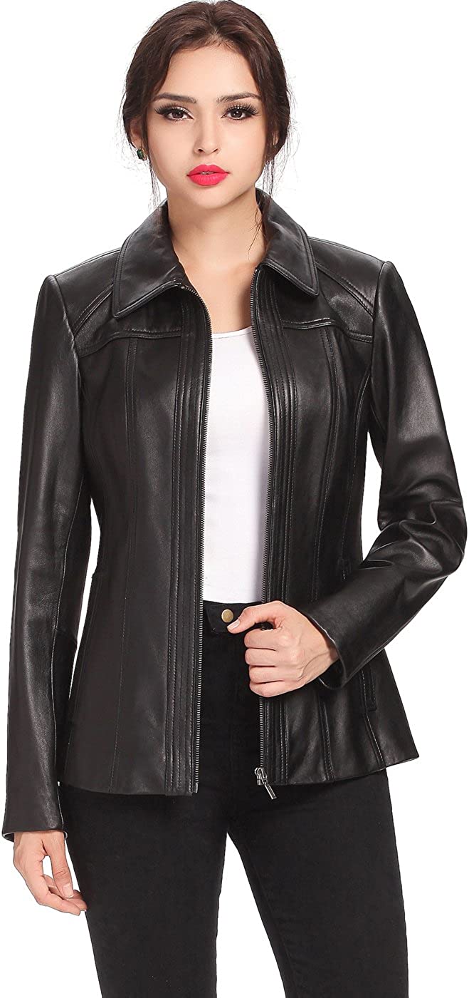 BGSD Women Ellen Lambskin Leather Jacket (Regular & Plus Size & Petite)