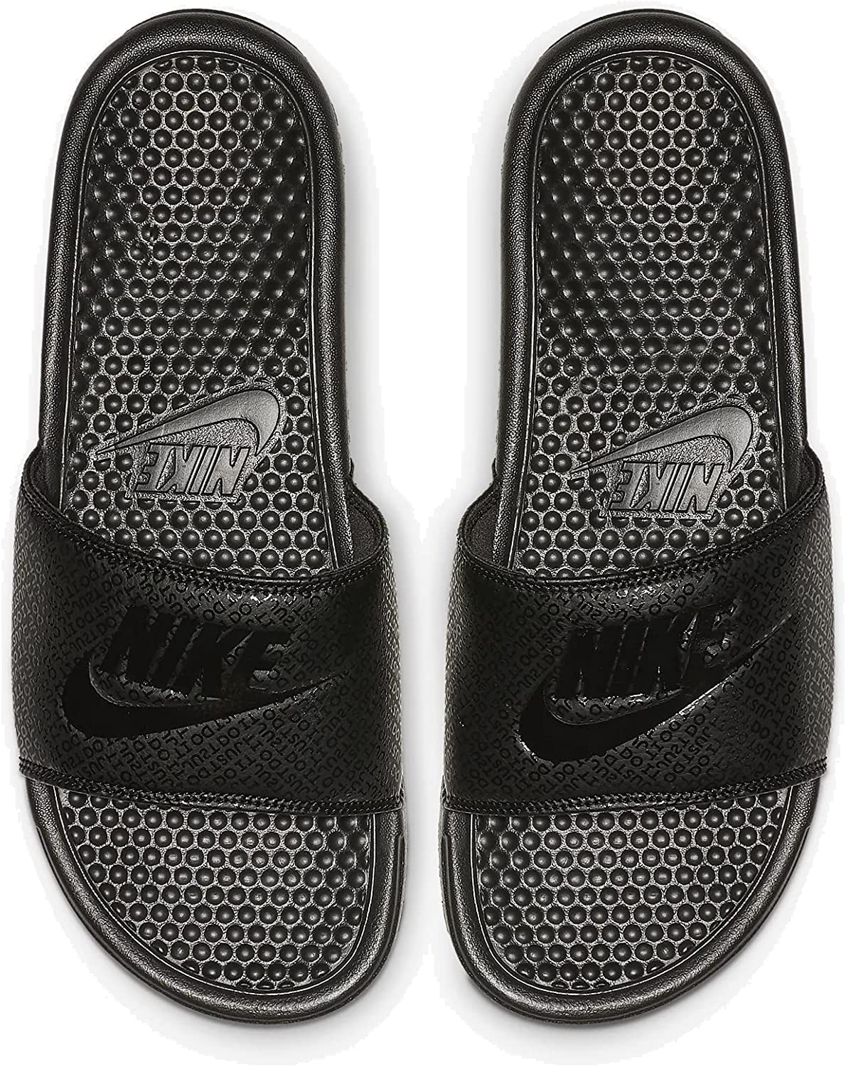 Nike Mens Benassi Just Do It Athletic Sandal - Black/Black/Black - 11
