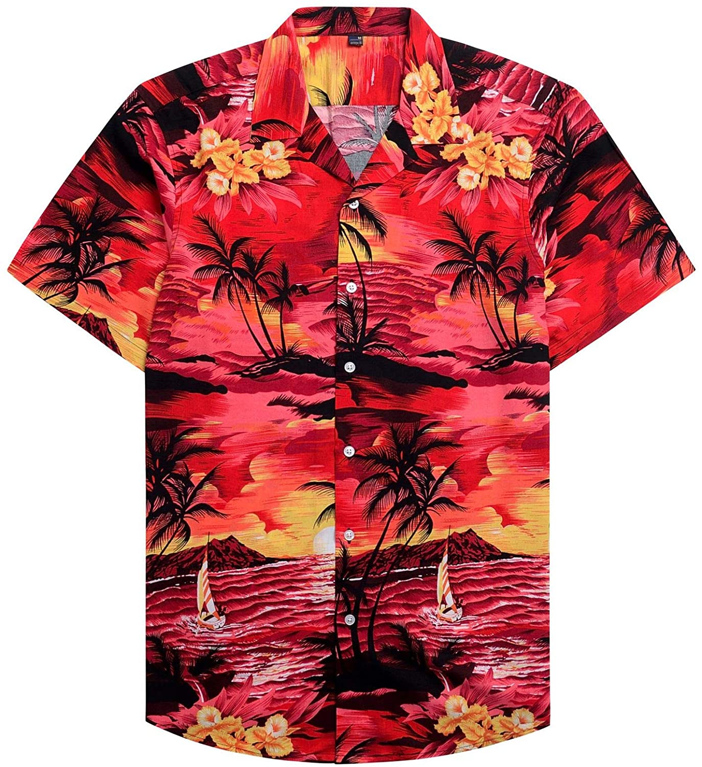 Alimens & Gentle 100% Cotton Regular Fit Short Sleeve Casual Hawaiian Shirt for Men