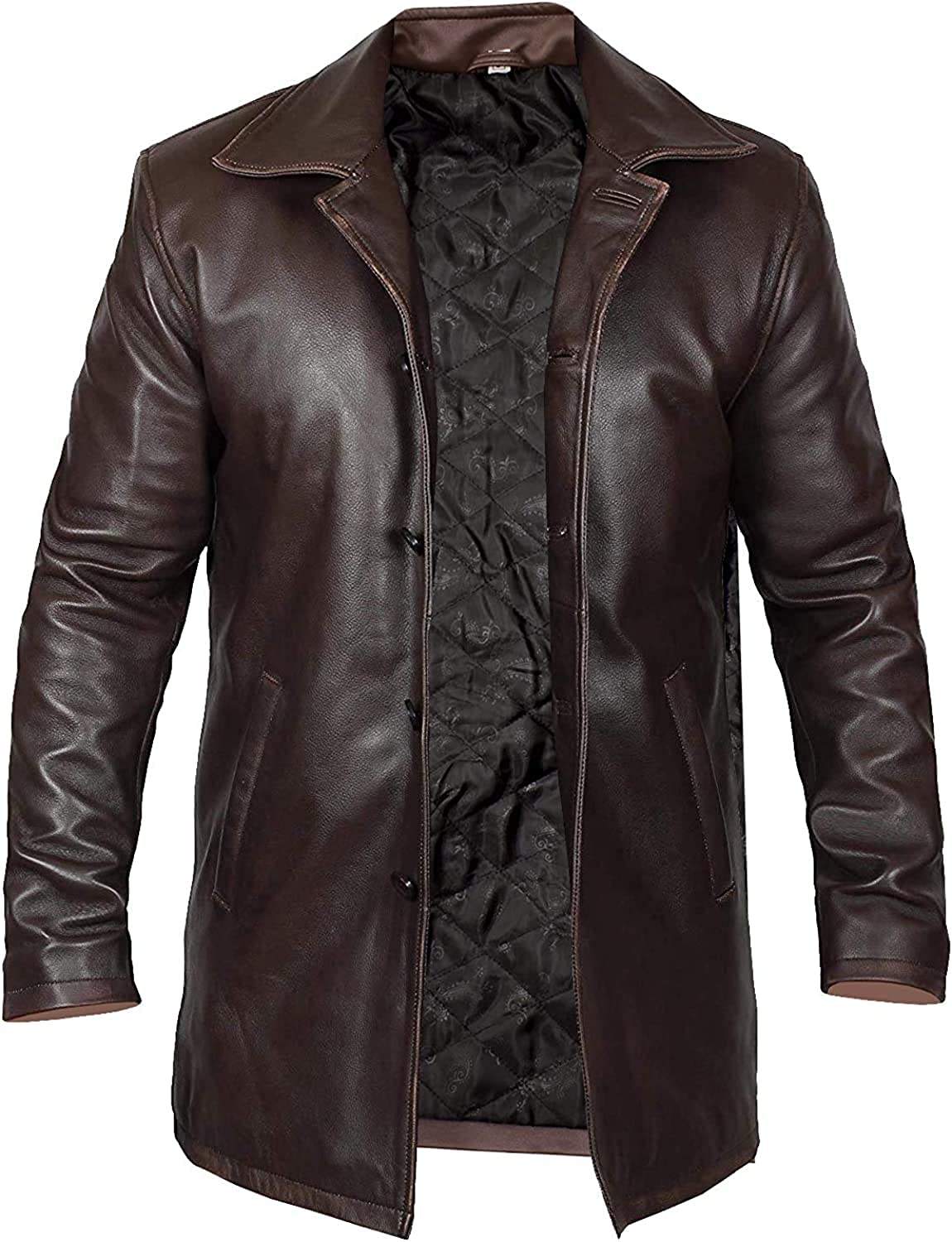 Tom Bane Dark Rises Knight Shearling Genuine Leather Coat-Long Shearling Trench Coat