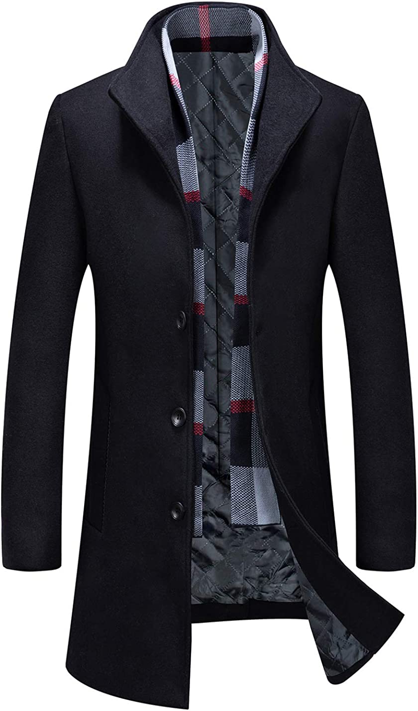 APTRO Stylish Wool Trench Coat Premium Winter Business Top Coat Wool Jacket Hoodie Coat