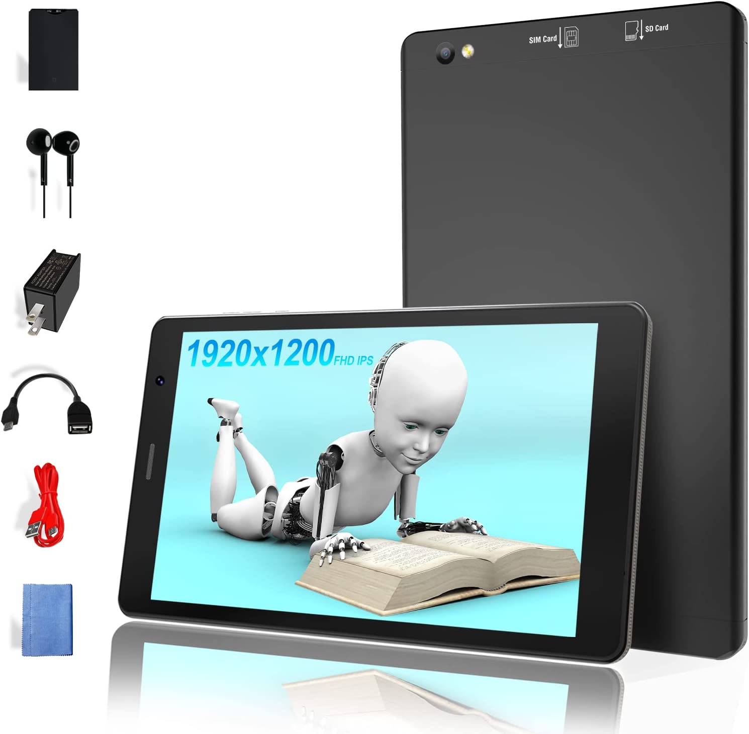 Tablet for Kids 6-16, 8" 1920 X 1200 IPS Full HD Display, Upgraded Octa-core Tablets, 4G LTE with SIM Card Slot, Parental Control, 2GB+32GB Android Tablet, 8MP Camera, 2.4G+5G WiFi Bluetooth 5.0 GPS
