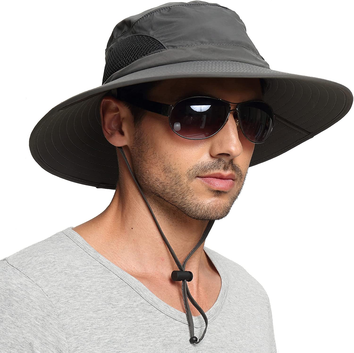 EINSKEY Sun Hat for Men/Women, Waterproof Wide Birm Bucket Hat UV Protection Boonie Hat for Fishing Hiking Garden Beach