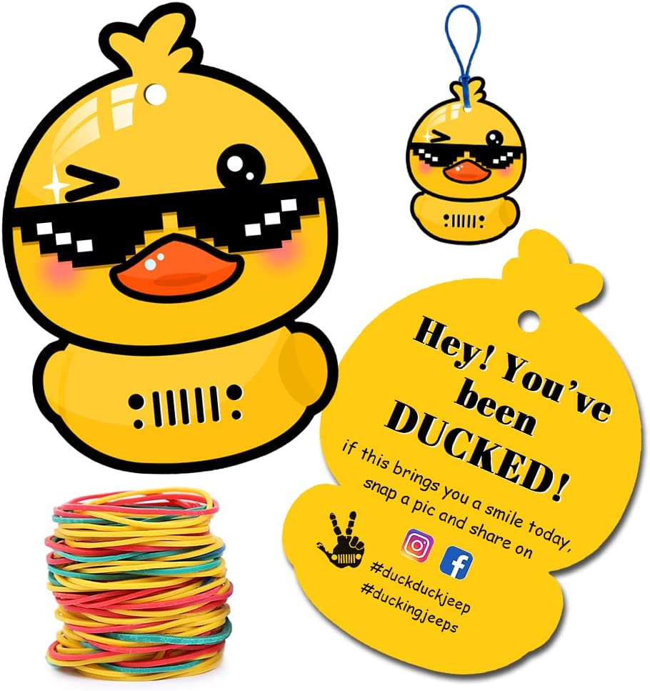 You've Been Ducked Card 50 Pack Duck Duck Tags Duck Duck Ducking Game Card Duck Design With Round Hole and Rubber Bands