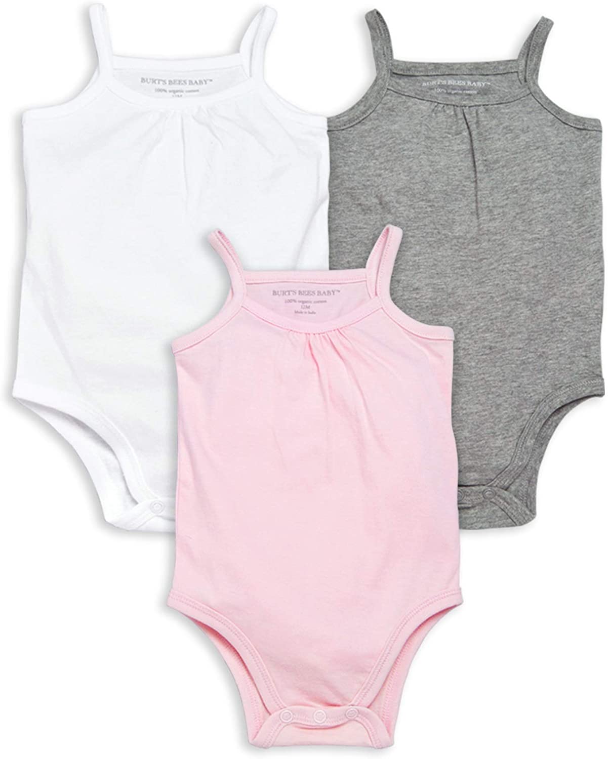 Burt's Bees Baby Baby Bodysuits, 3-Pack Long & Short-Sleeve One-Pieces, 100% Organic Cotton