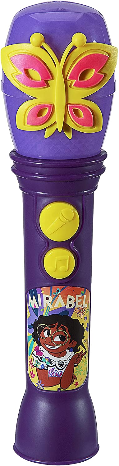eKids Disney Encanto Toy Microphone for Kids, Built-in Music and Flashing Lights for Fans of Disney Toys for Girls