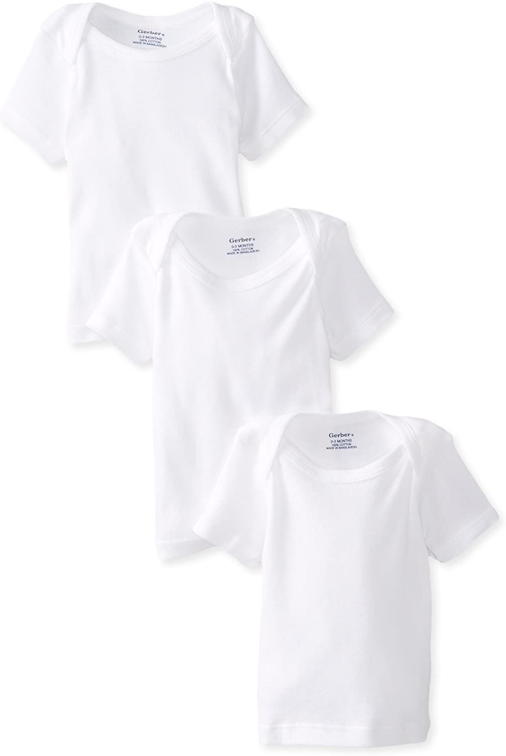 Gerber Baby 3-Pack Short-Sleeve Slip-on Shirts