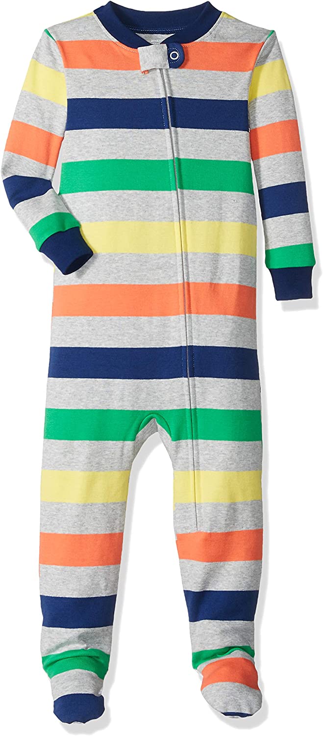 Amazon Essentials Unisex Toddlers and Babies' Snug-Fit Cotton Footed Sleeper Pajamas, Multipacks