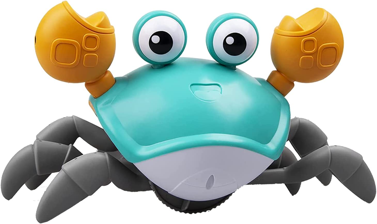 Lafoxla Crawling Crab Baby Toy with Music and LED Light Up, Electric Dancing Crab Toy for Kids with Automatically Avoid Obstacles, Walking Crab Baby Toy Gift for Toddler (Green)