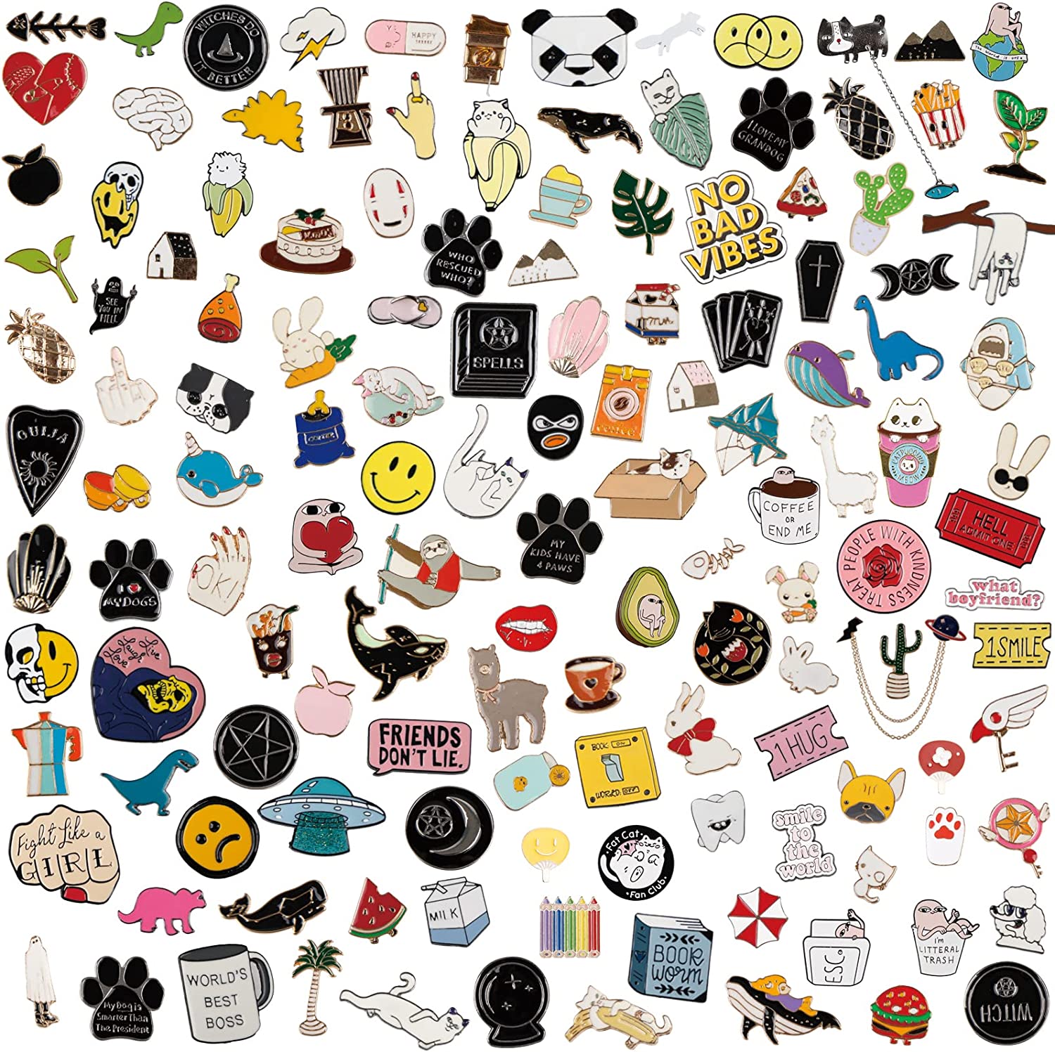 20 PCS Mixed Enamel Brooch Pins Bulk Set | Decoration Lapel Pin Clothes Accessories Gifts ( Random Style )