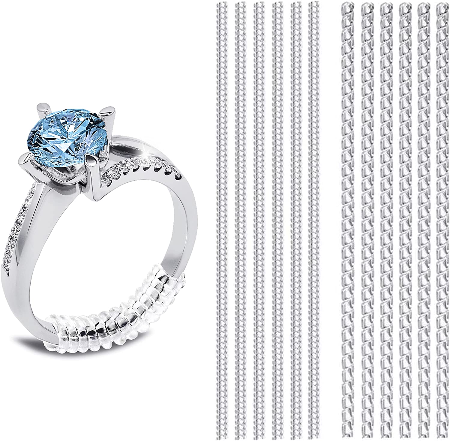 Invisible Ring Size Adjusters 2 Sizes of 12 Packs for Loose Rings,for Men and Women,Fit Any Style Rings