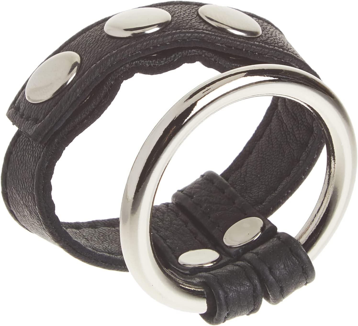 Strict Leather Leather and Steel Cock and Ball Ring