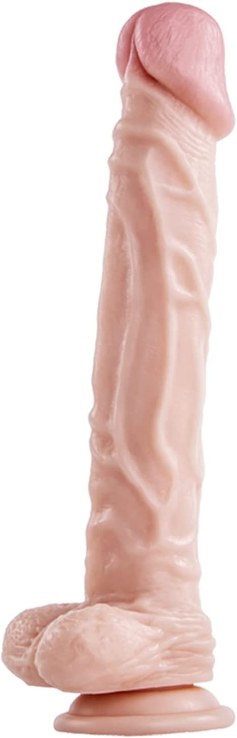 SHEQU Realistic Dildo with Suction Cup, 10 Inch Silicone Dildo for Women, Dong with Balls Fake Penis Adult Sex Toys Female Massage Masturbation Vaginal G-spot and Anal Play