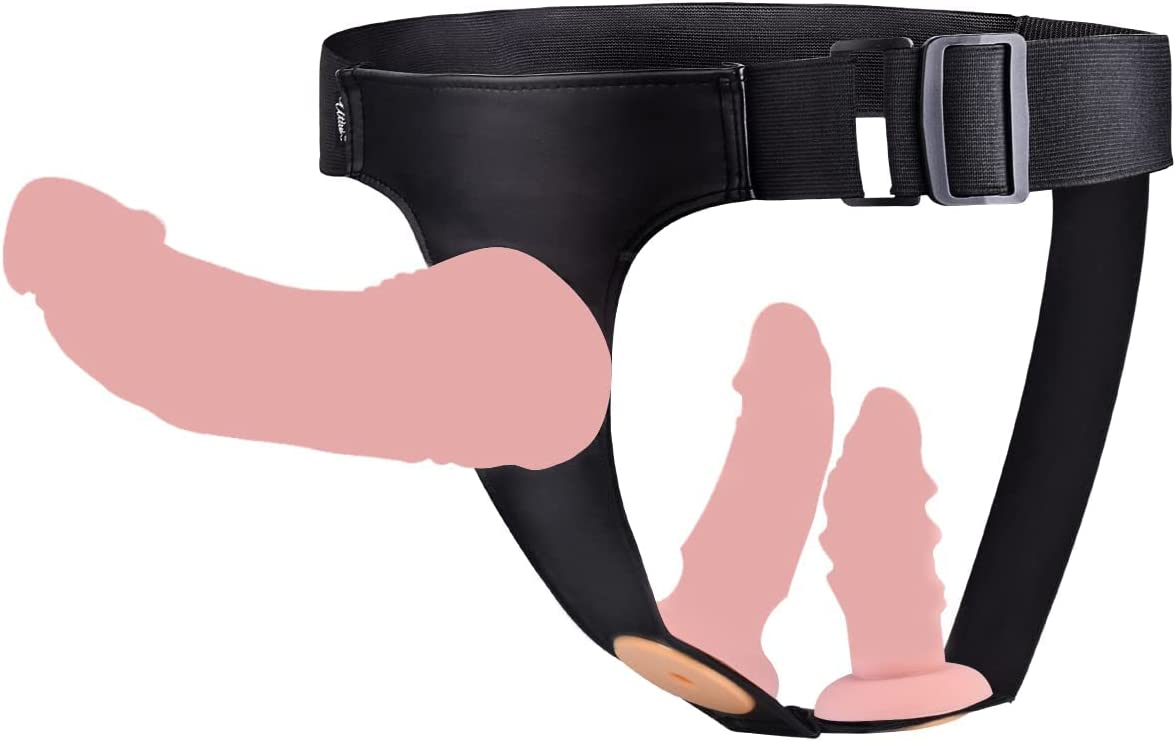 UTIMI Strap-on Dildo 3 Removeable Silicone Dildos,Hollow Strap-on Set Dildo Pants,SM Sex Toys for Men and Women, Female Massage Masturbation Toys Strap on Harness Dildos for Women & Lesbian Couples