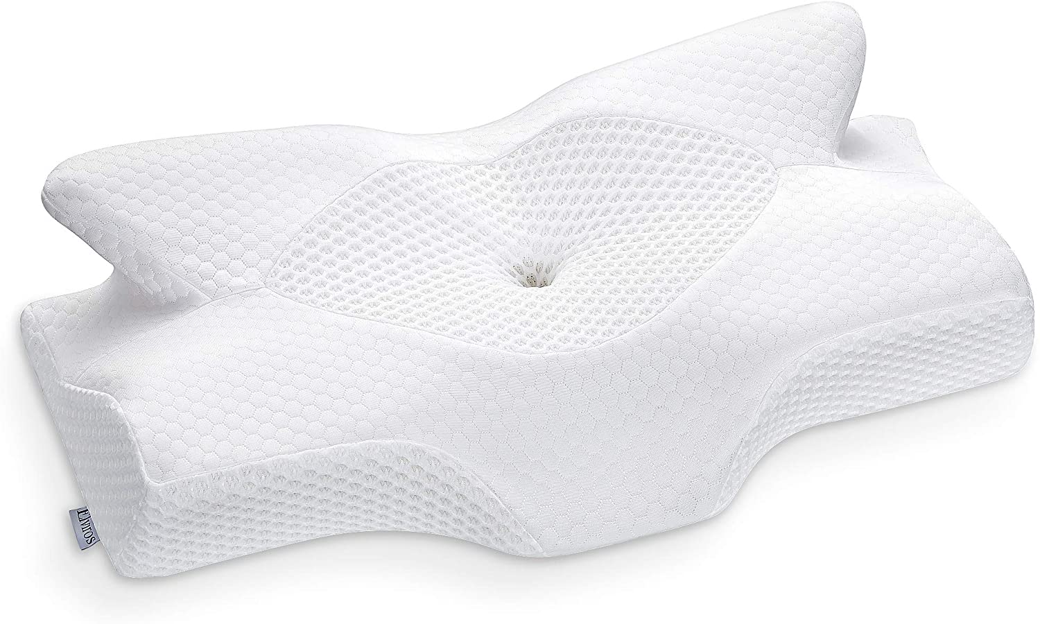 Elviros Cervical Memory Foam Pillow, Contour Pillows for Neck and Shoulder Pain, Ergonomic Orthopedic Sleeping Neck Contoured Support Pillow for Side Sleepers, Back and Stomach Sleepers (White)