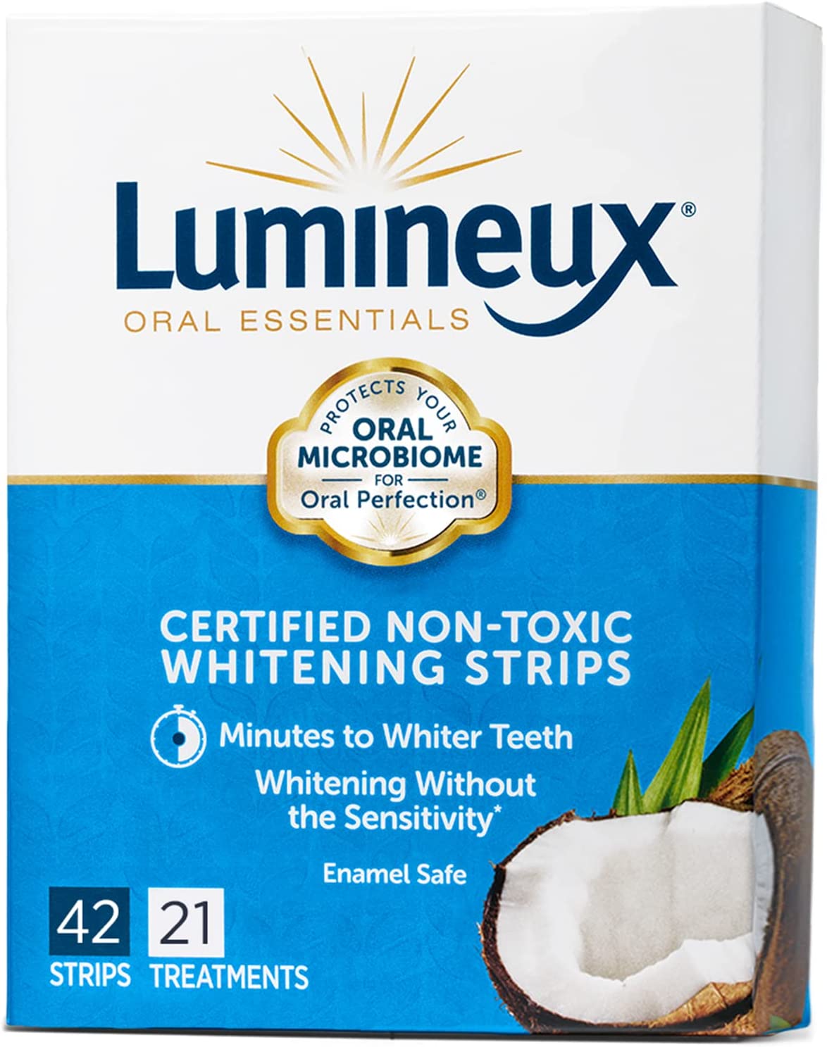 Lumineux Teeth Whitening Strips 21 Treatments - Enamel Safe for Whiter Teeth - Whitening Without the Harm - Dentist Formulated and Certified Non-Toxic - Sensitivity Free