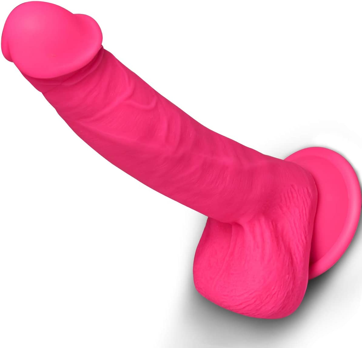 9.5 Inch Realistic Dildo, Dual Density Liquid Silicone Lifelike Penis with Strong Suction Cup for Hands-Free Play Flexible Cock Harness Strap-on Compatible Sex Toys for Vaginal and Anal Play (Pink)
