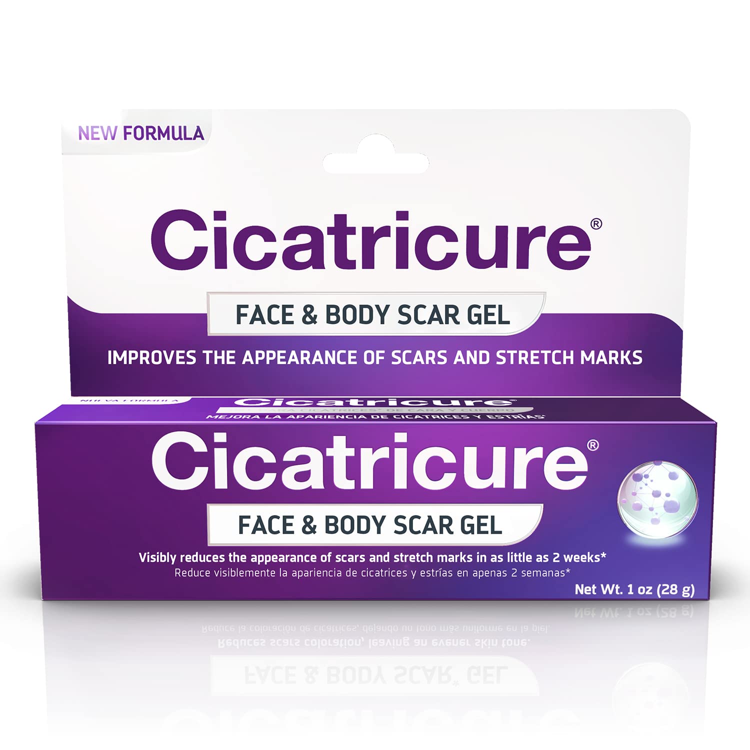 Cicatricure Face & Body Scar Gel, Reduces the Appearance of Old & New Scars, Stretch Marks, Surgery, Injuries, Burns and Acne, 1 Oz (Pack of 1)