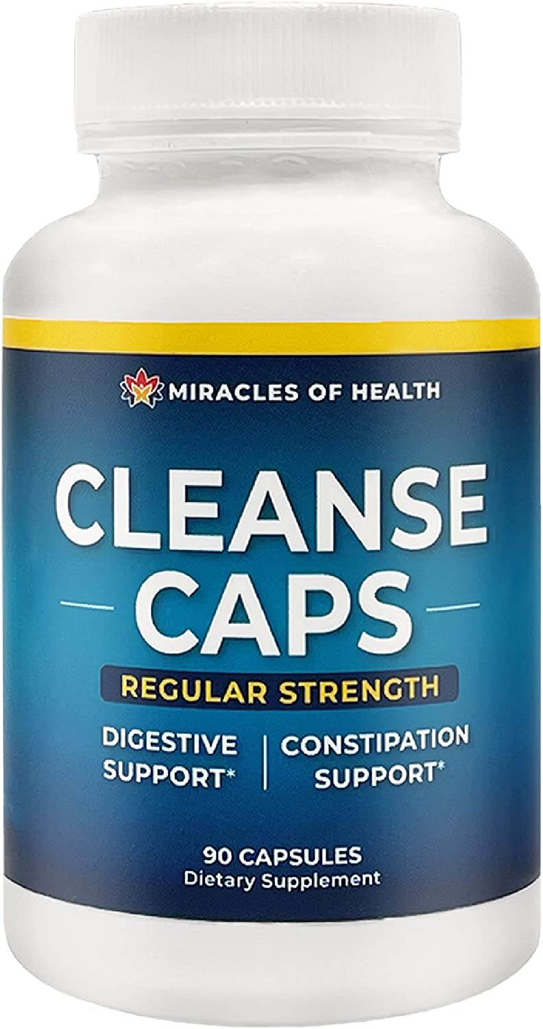 Miracles of Health Herbal Cleanse Caps - Regular Strength | 100% Natural Laxative and Colon Cleanser
