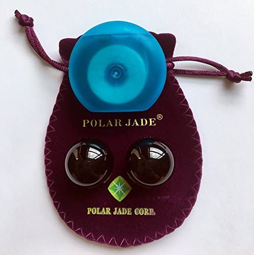 Kegel Exercisers/Kegel Balls Set of 2 Made of Obsidian Gemstone, with Unwaxed String, for Tightening Pelvic Floor Muscles to Reduce Urinary Incontinence, by Polar Jade (Medium (25mm, 1.0"))