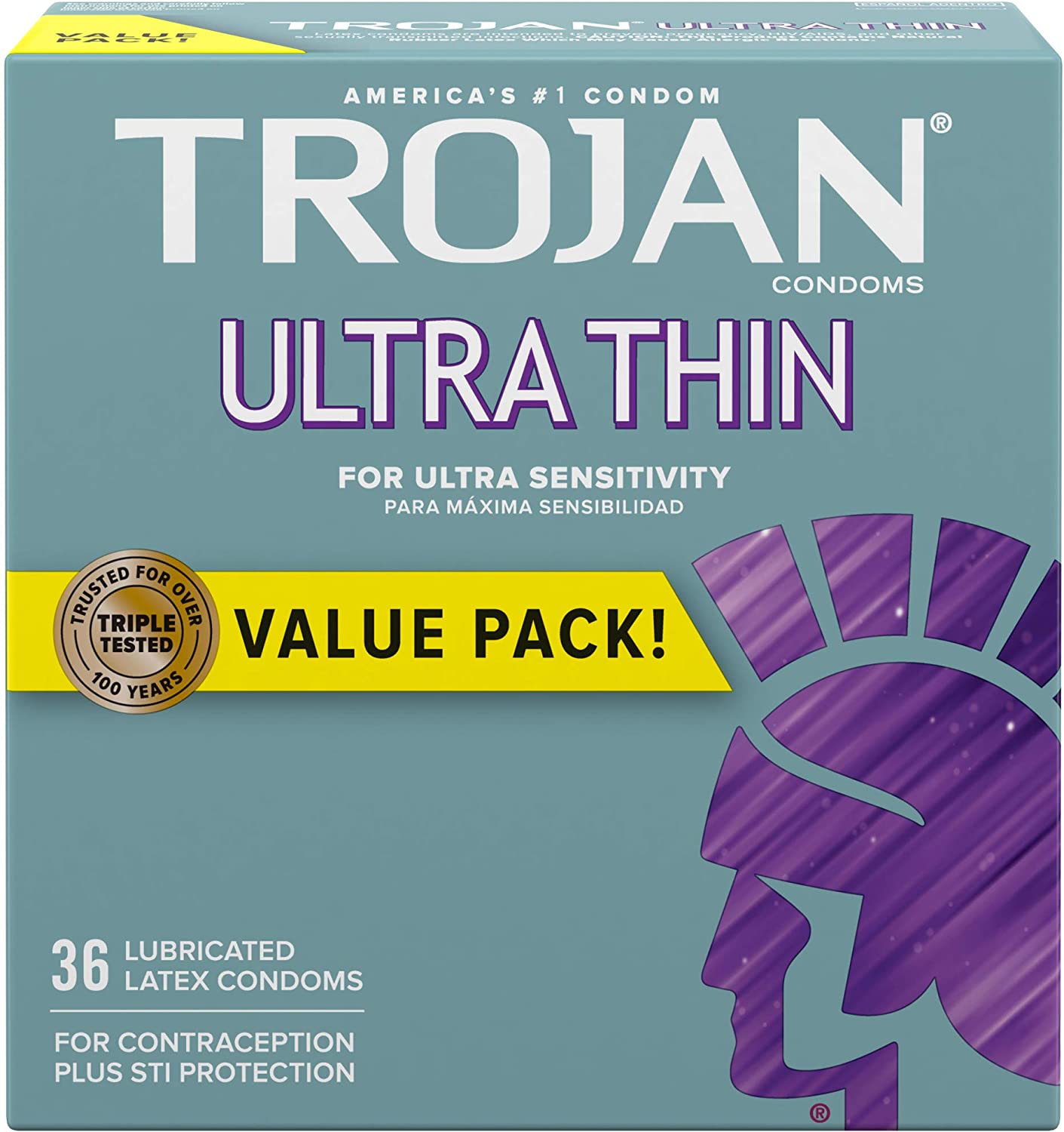 Trojan Ultra Thin Premium Lubricated Condoms - 36 Count
