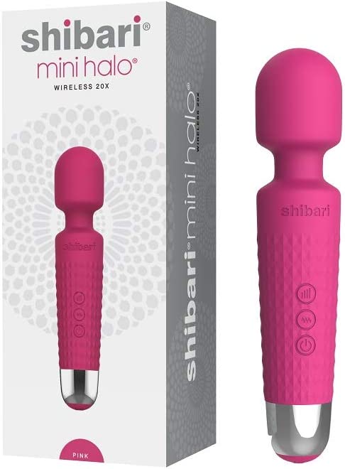 Shibari Mini Halo Plus, The Original Compact Power Wand Massager, Wireless, 20x Upgraded Multi-Speed Vibrations (Pink)
