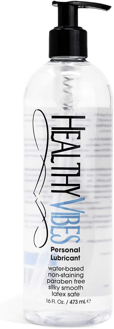 Water Based Sex Lube 16 oz by Healthy Vibes Intimate Personal Lubricant Stain Free & Condom Safe Adult lube for Men, Women, and Couples