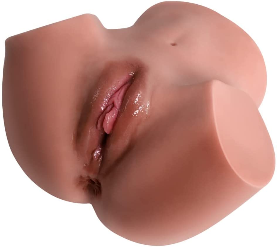 Male Masturbator Pocket Pussy Ass Sex Doll Adult Toys with Lifelike Labia Vagina Anal Sex Stroker, 3D Realistic Butt Torso Hip Male Sex Toys for Men Orgasm (Wheat)