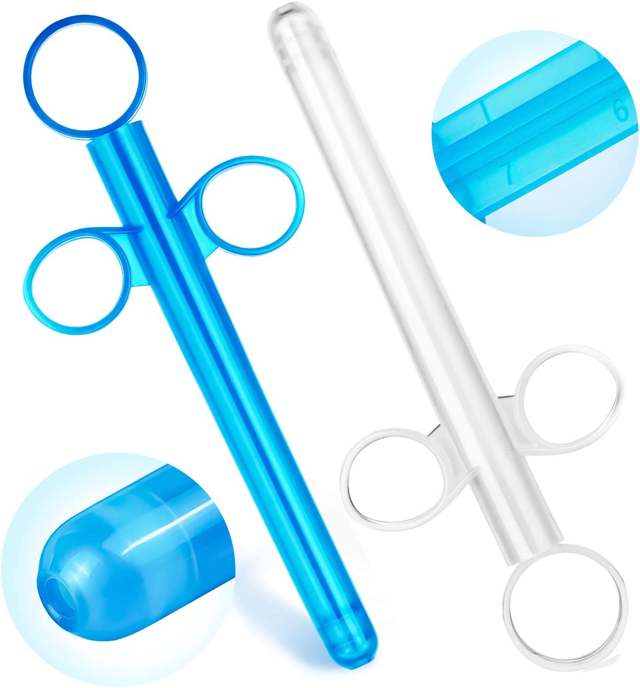 Lube Applicator Syringe with Precise Scales, 6.5” Personal Lubricant Shooter with Air-Proof Silicone Cap, Reusable Durable Applied for Men, Women & Couples