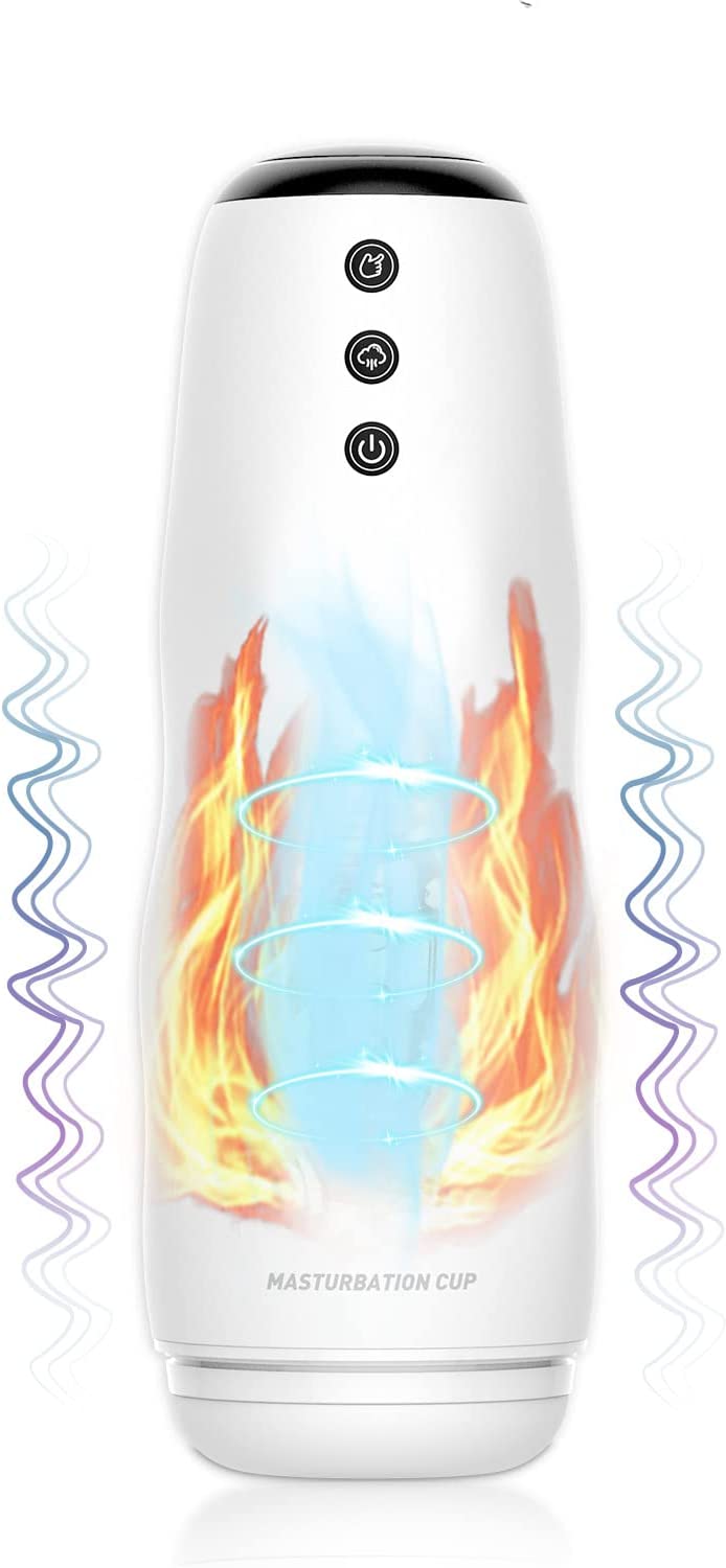 Automatic Male Masturbators, Kaysroal Electric Masturbation Cup with 10 Vibration & 3 Suction, 3D Realistic Vagina Heating Pocket Pussy Stroker, Blowjob Machine Male Sex Toys for Men, White