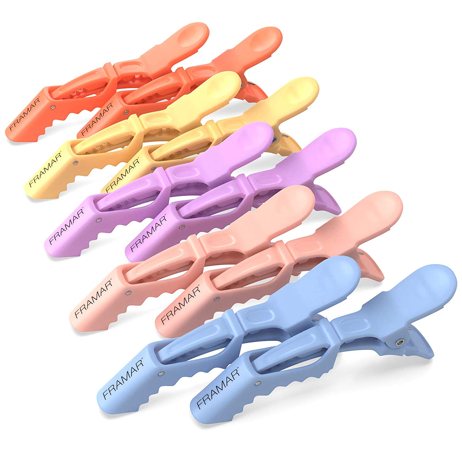 FRAMAR Pastel Alligator Hair Clips 10 Pack – Professional Alligator Clips For Hair, Hair Clips For Styling, Hair Styling Clips, Aligator Clips, Salon Hair Clips, Plastic Hair Clips, Gator Clips