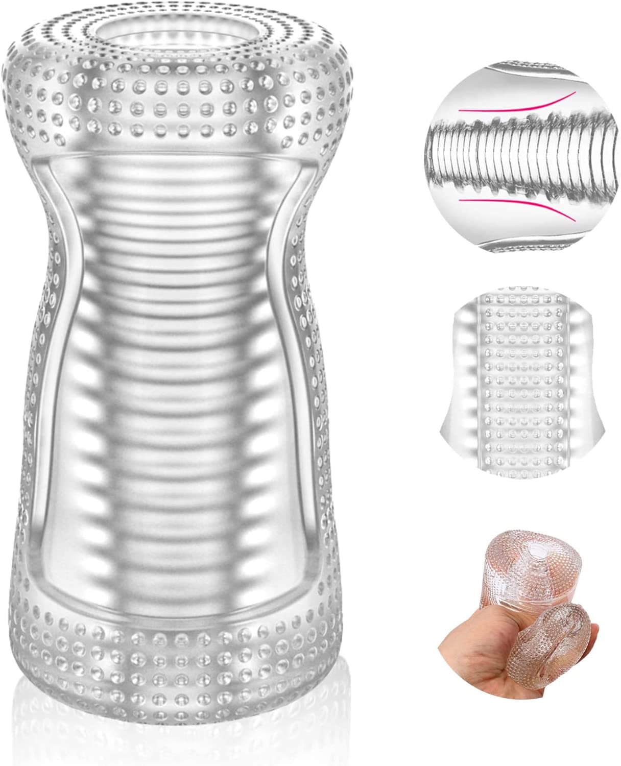 Male Masturbator Sex Toys for Men, Portable Pocket Pussy Stroker with Vagina Textured Blowjob Penis TPE Masturbation Sleeve for Males