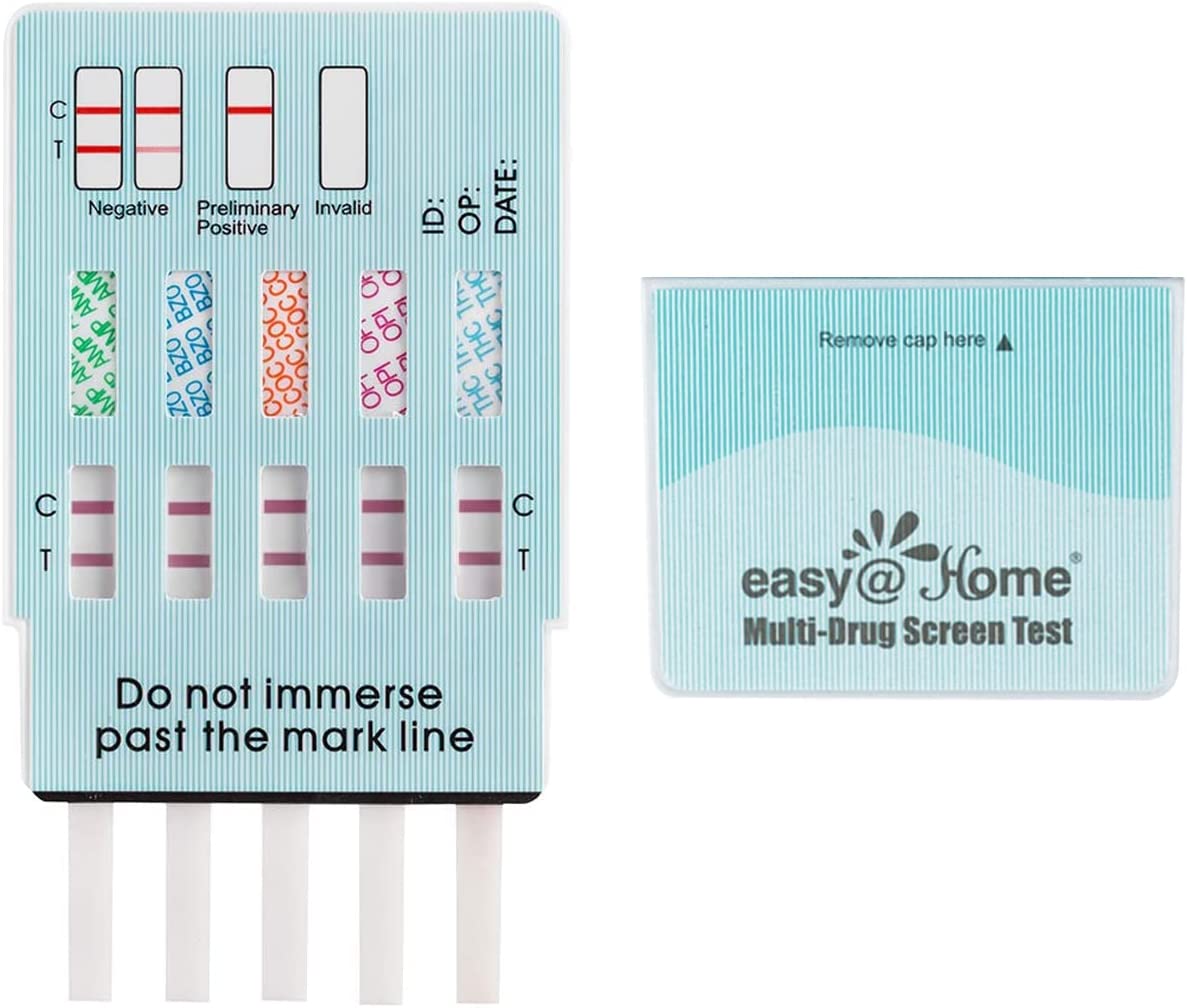 5 Pack [email protected] 5 Panel Instant Drug Test Kits - Test Marijuana (THC), COC, OPI 2000, AMP, BZO - Urine Dip Drug Testing - #EDOAP-754